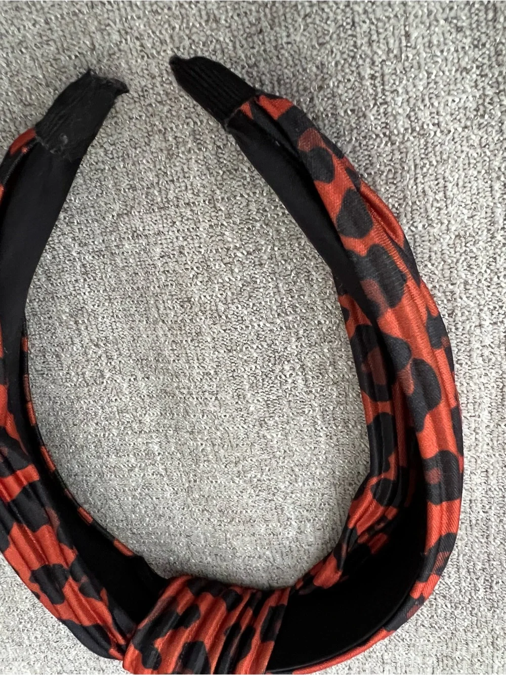 Knotted Leopard Print Headband in Rust Brown and Black